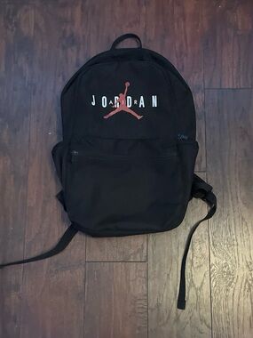Jordan Black Backpack with Red Jumpman Logo